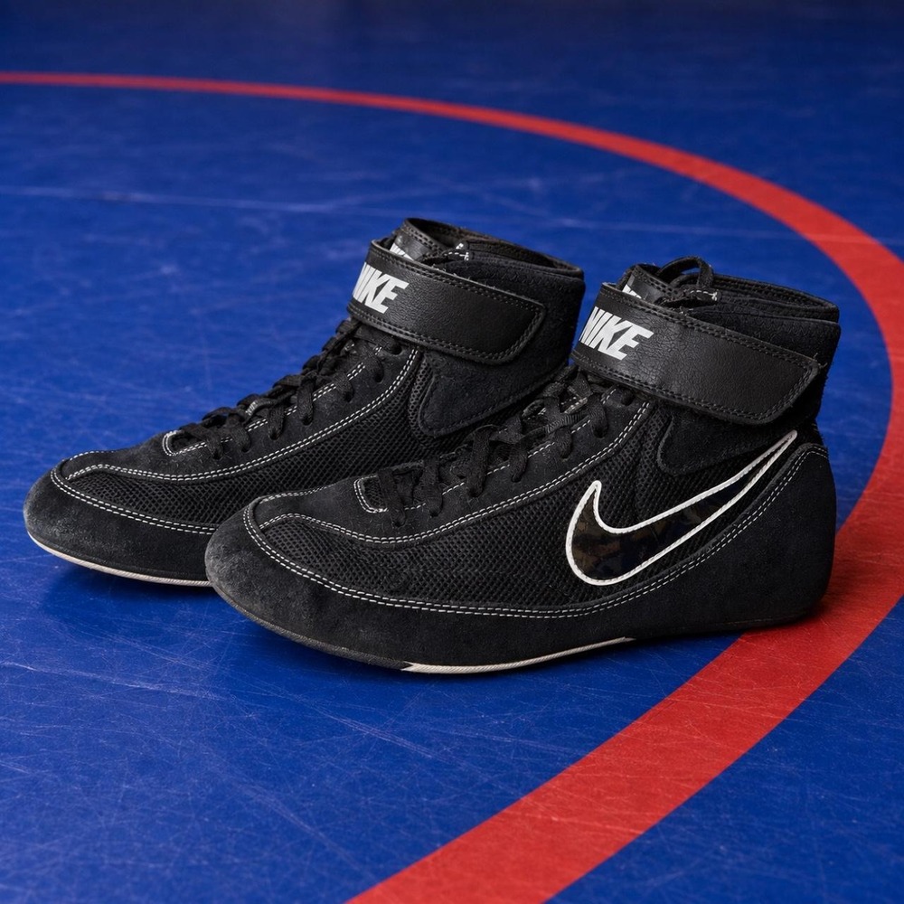 Nike Speedsweep VII Wrestling Shoes Black White 366683-001 Mens 9.5